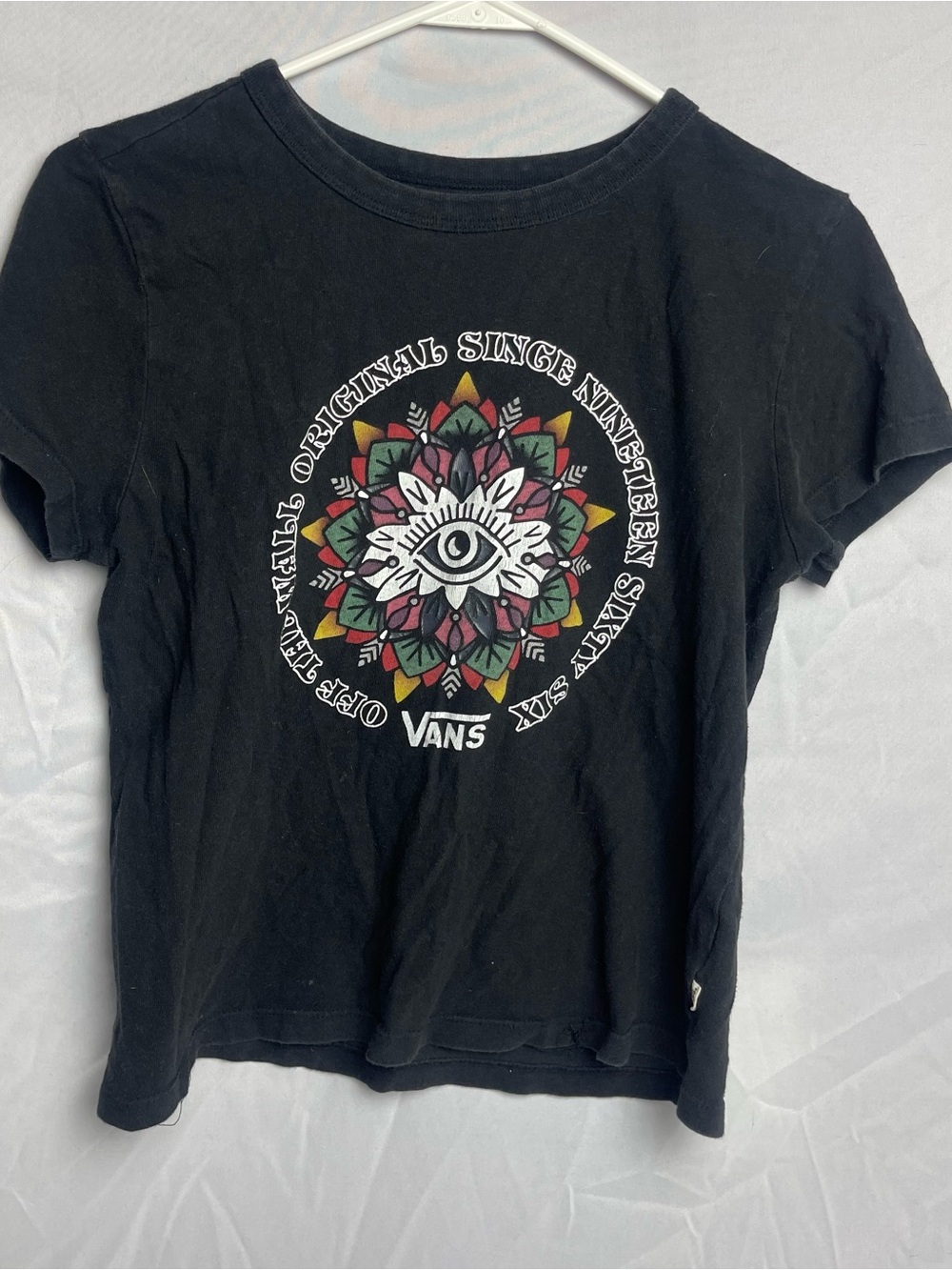 Vans Black Short-Sleeve Tee with Multicolor Eye Mandala